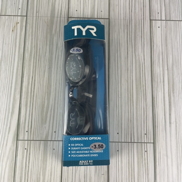 TYR Other - TYR Corrective Optical Swim‎ Goggles -3.50 Clear Lens Durafit Adjustable SMOKE